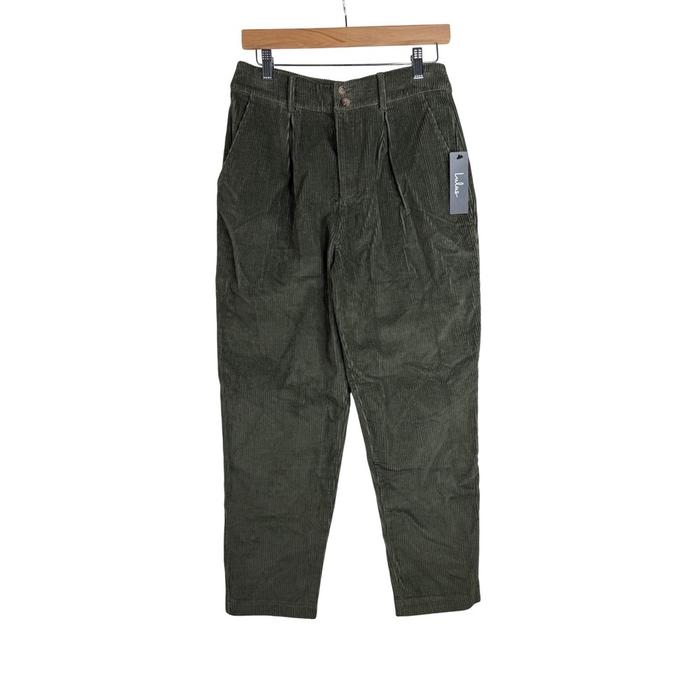 New Lulus Shaina Corduroy Pants size Small Olive Green